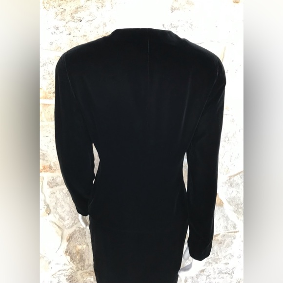 Vintage 1990s Calvin Klein Super Soft Black Velvet Skirt Suit Minimalist Classic - Picture 16 of 16